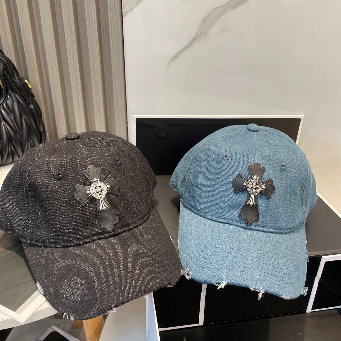P70 Croxin's new high-quality washed denim baseball cap, high-end customized version! The same style as the internet celebrity fashion blogger! Wall crack recommended! Great quality! Head circumference 57cm